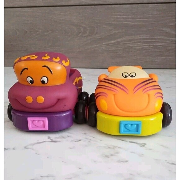 B. Toys Pull Back Toy Soft Cars Set 2 Target Race Car Pick Up Truck Pre School - Picture 4 of 9